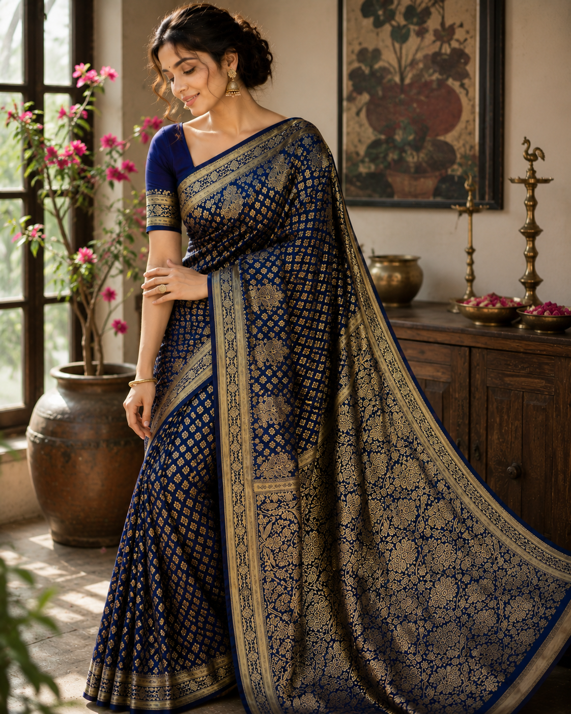 Katan Boti Silk Saree with Blouse Piece | Traditional Indian Saree | Elegant Festive & Ethnic Wear