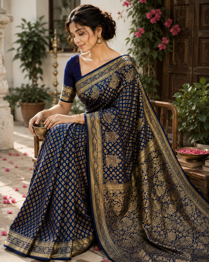 Katan Boti Silk Saree with Blouse Piece | Traditional Indian Saree | Elegant Festive & Ethnic Wear