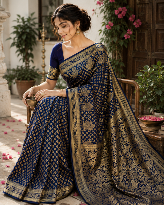 Katan Boti Silk Saree with Blouse Piece | Traditional Indian Saree | Elegant Festive & Ethnic Wear
