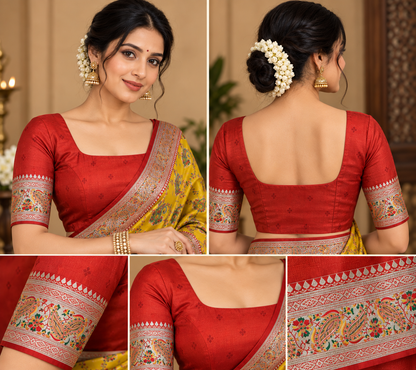 Pashmina Silk Saree with Blouse Piece | Elegant Traditional Indian Saree | Festive & Wedding Wea