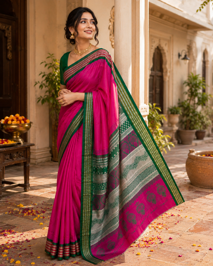 Bomkai Silk Saree with Blouse Piece | Traditional Odisha Saree | Elegant Ethnic & Festive Wear