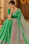 Swarnachari Silk Saree with Blouse Piece | Traditional Bengali Silk Saree | Elegant Festive & Wedding Wear