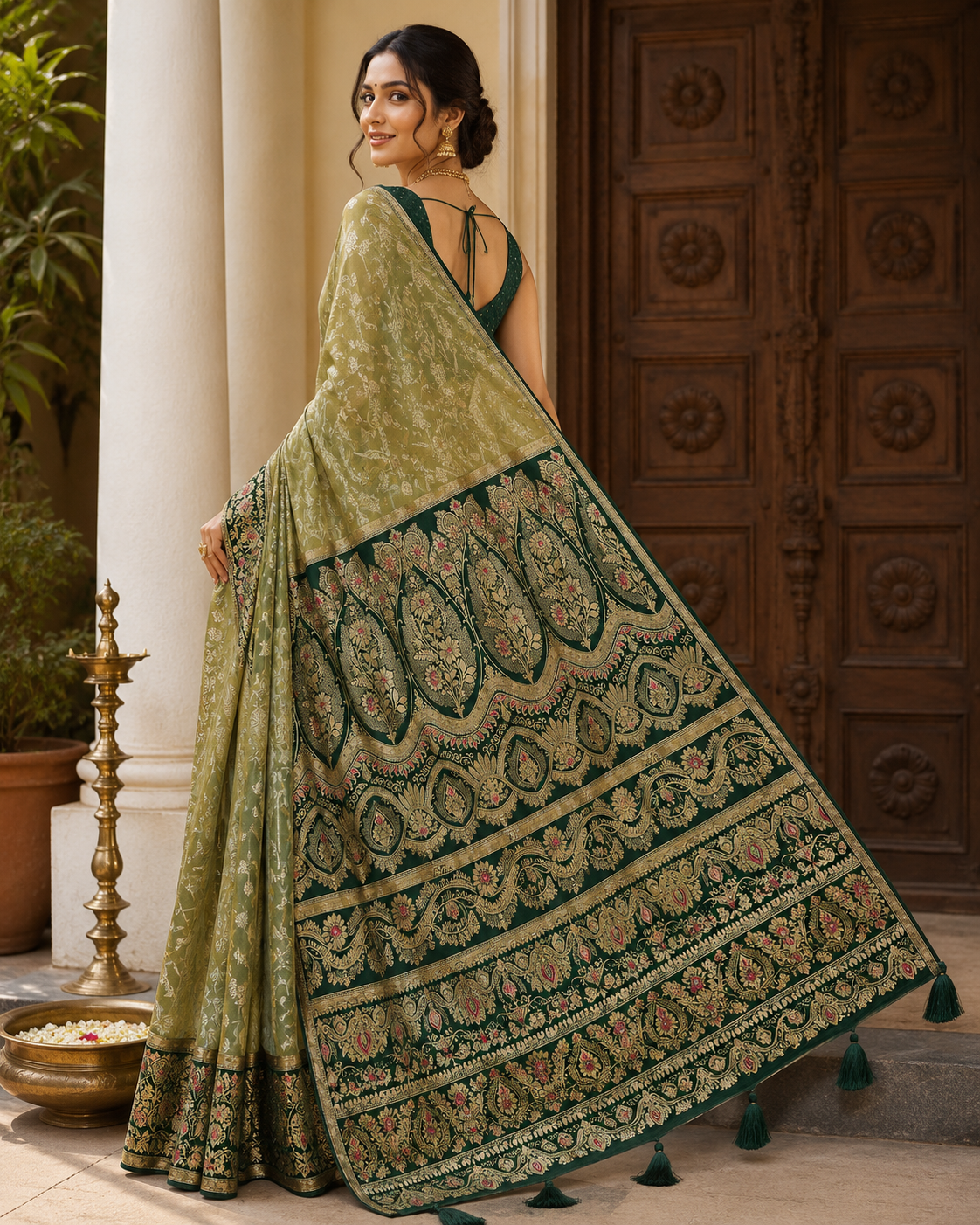 Mashru Silk Saree with Blouse Piece | Traditional Indian Silk Saree | Elegant Ethnic Wear