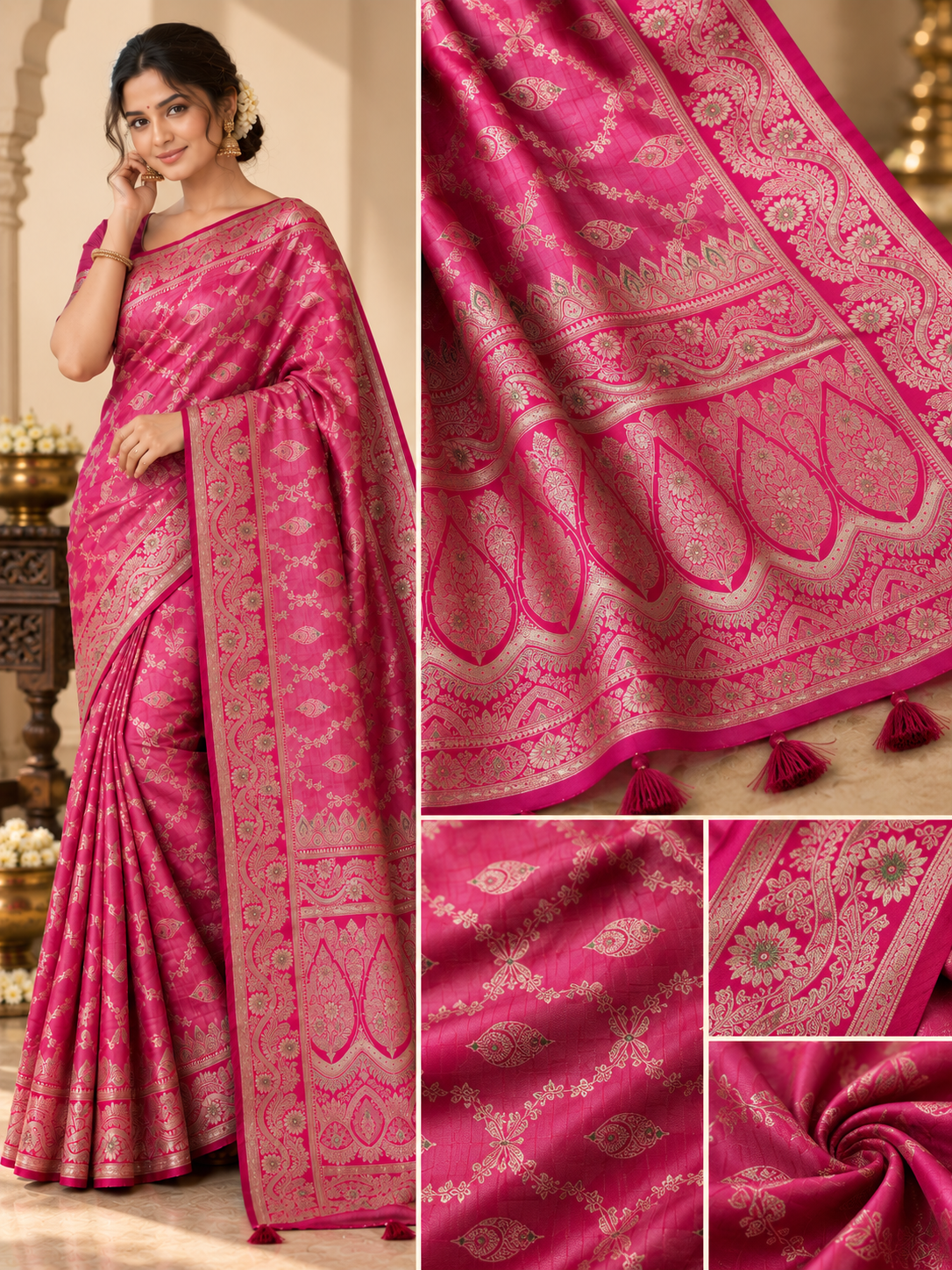 Mashru Silk Saree with Blouse Piece | Traditional Indian Silk Saree | Elegant Ethnic Wear