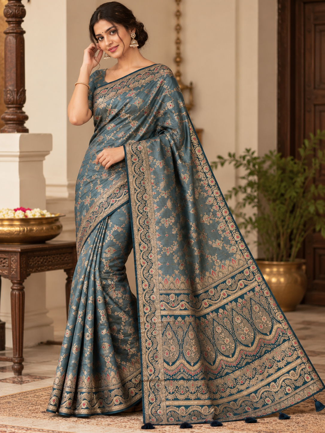 Mashru Silk Saree with Blouse Piece | Traditional Indian Silk Saree | Elegant Ethnic Wear