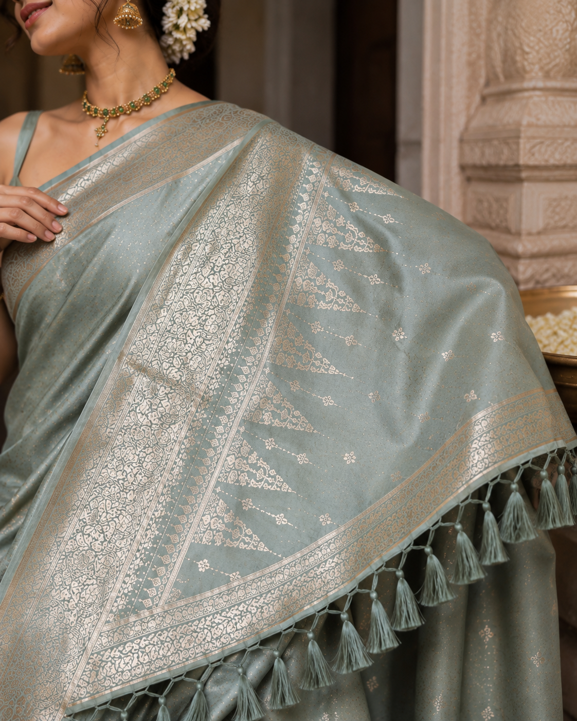 Katan Silk Saree with Blouse Piece | Traditional Indian Silk Saree | Elegant Ethnic Wear