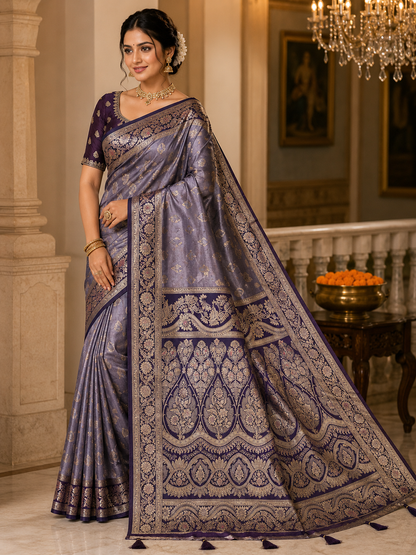 Mashru Silk Saree with Blouse Piece | Traditional Indian Silk Saree | Elegant Ethnic Wear