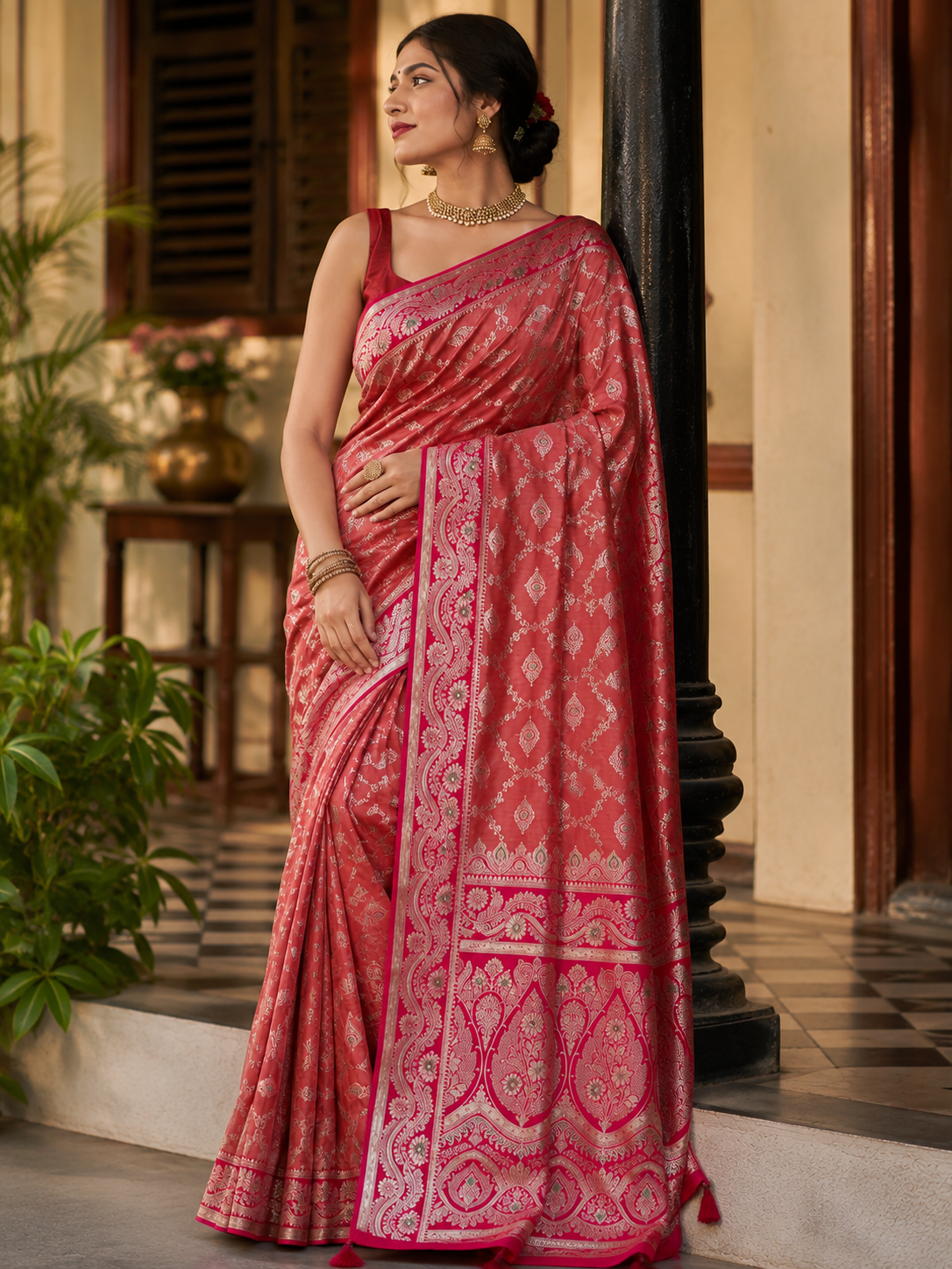 Mashru Silk Saree with Blouse Piece | Traditional Indian Silk Saree | Elegant Ethnic Wear