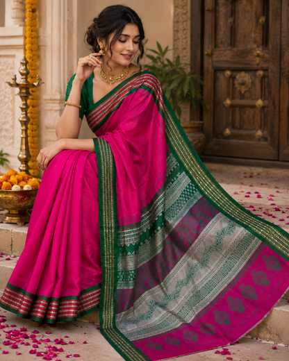 Bomkai Silk Saree with Blouse Piece | Traditional Odisha Saree | Elegant Ethnic & Festive Wear