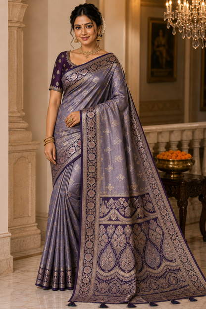 Mashru Silk Saree with Blouse Piece | Traditional Indian Silk Saree | Elegant Ethnic Wear