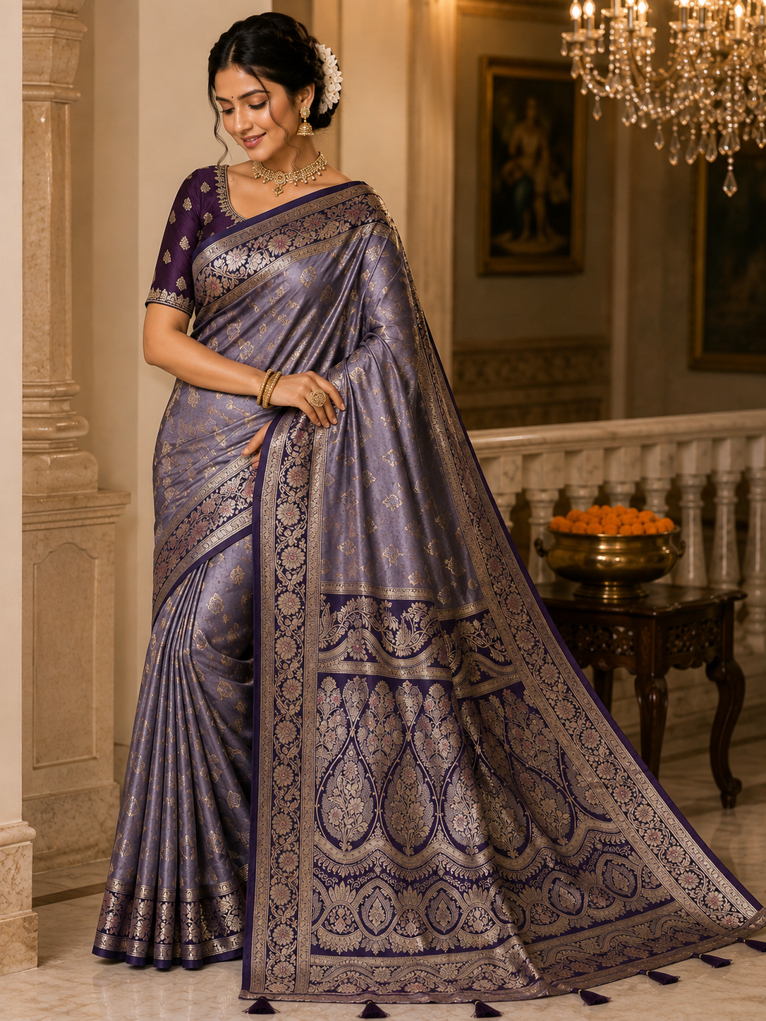 Mashru Silk Saree with Blouse Piece | Traditional Indian Silk Saree | Elegant Ethnic Wear