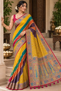 Pashmina Silk Saree with Blouse Piece | Elegant Traditional Indian Saree | Festive & Wedding Wea