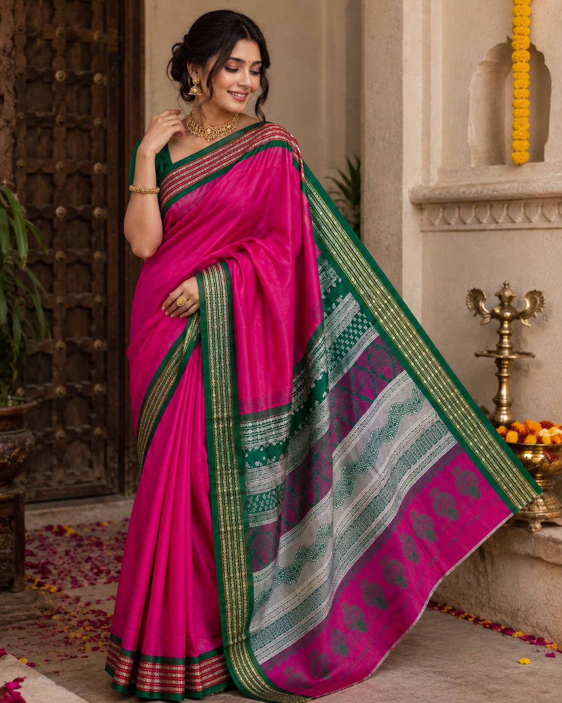 Bomkai Silk Saree with Blouse Piece | Traditional Odisha Saree | Elegant Ethnic & Festive Wear