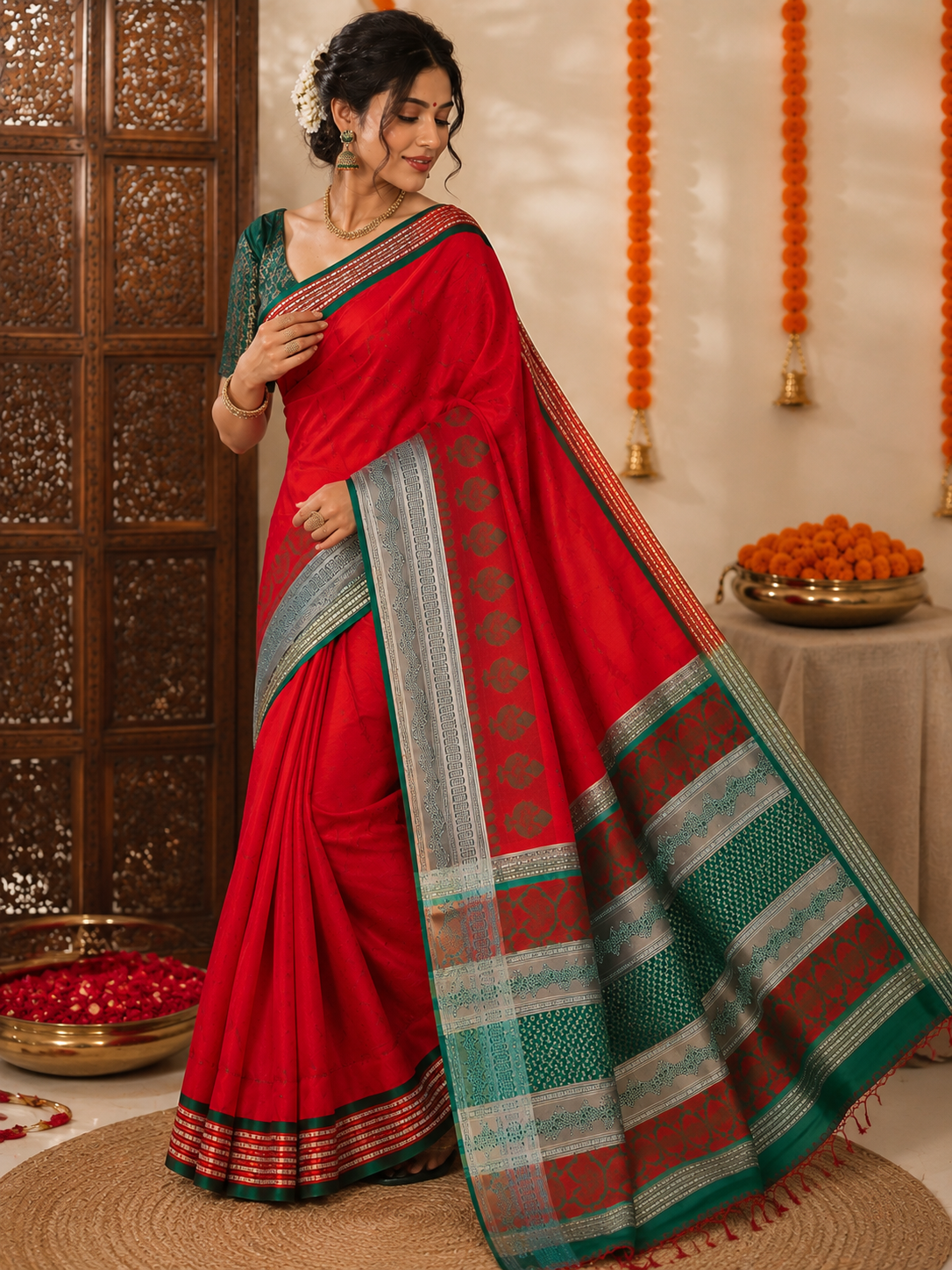 Bomkai Silk Saree with Blouse Piece | Traditional Odisha Saree | Elegant Ethnic & Festive Wear