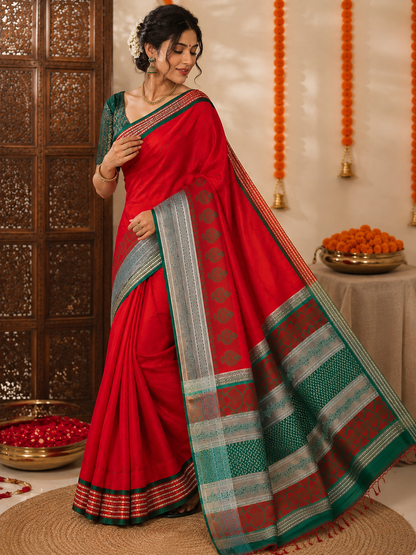 Bomkai Silk Saree with Blouse Piece | Traditional Odisha Saree | Elegant Ethnic & Festive Wear