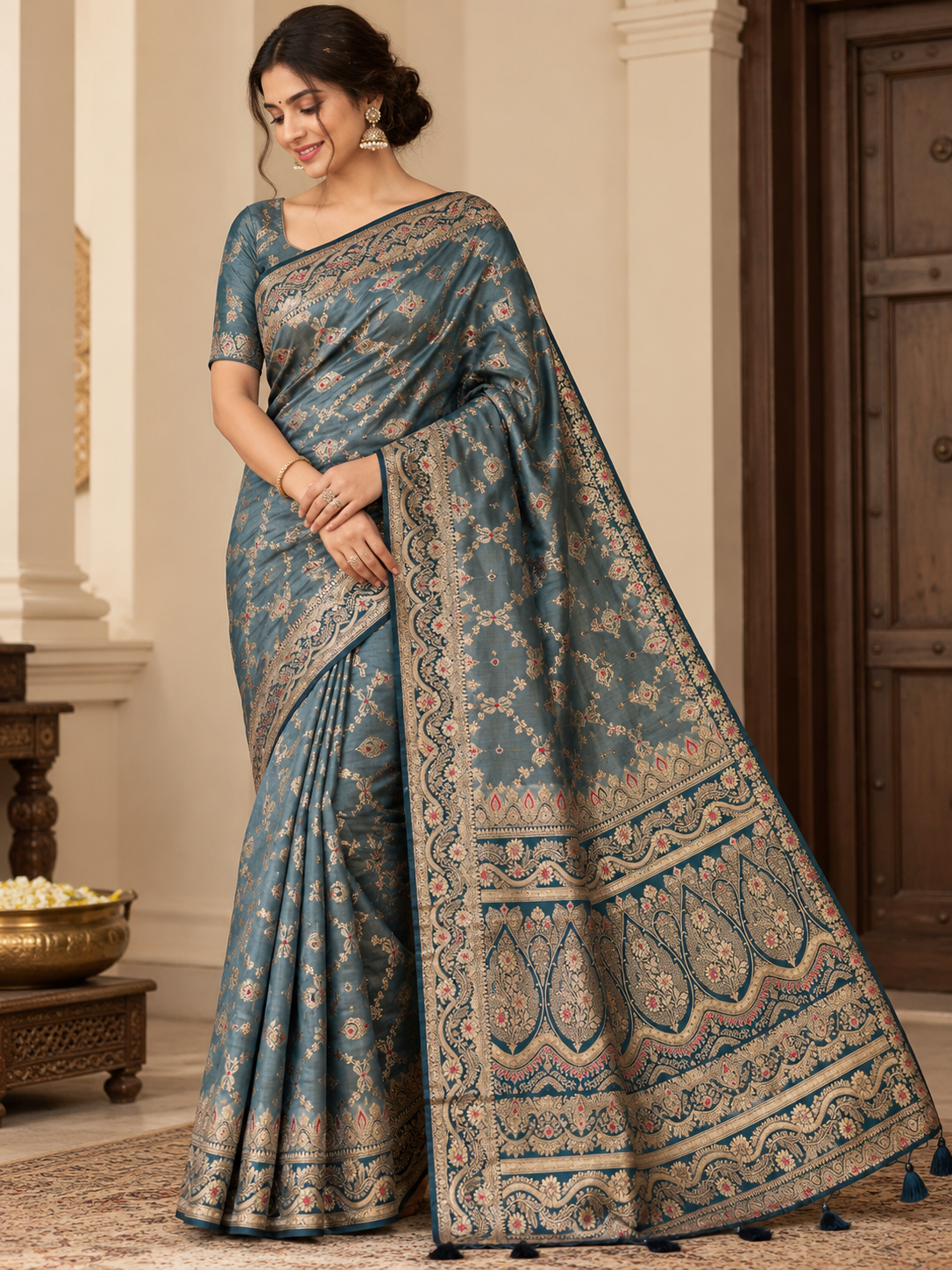 Mashru Silk Saree with Blouse Piece | Traditional Indian Silk Saree | Elegant Ethnic Wear