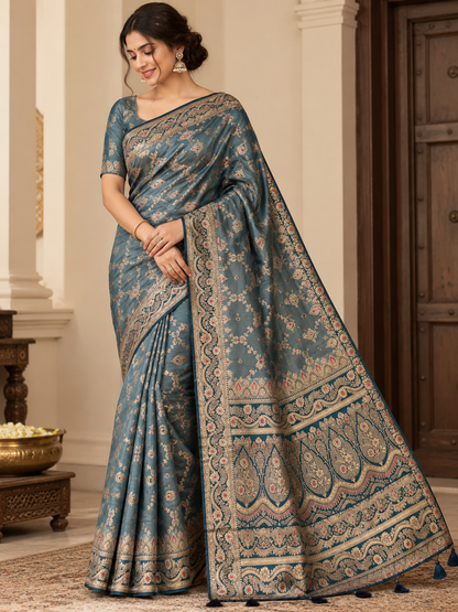 Mashru Silk Saree with Blouse Piece | Traditional Indian Silk Saree | Elegant Ethnic Wear