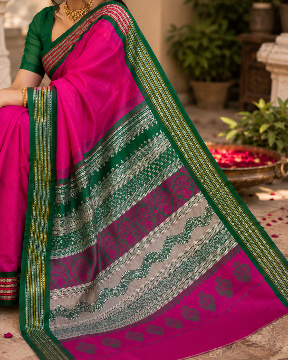 Bomkai Silk Saree with Blouse Piece | Traditional Odisha Saree | Elegant Ethnic & Festive Wear