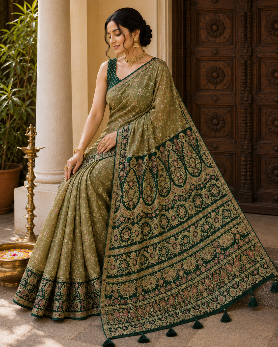 Mashru Silk Saree with Blouse Piece | Traditional Indian Silk Saree | Elegant Ethnic Wear