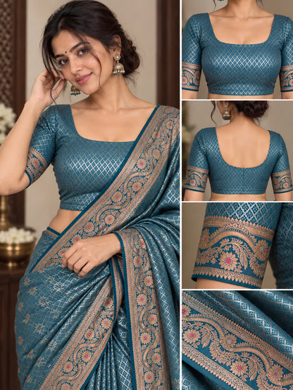Mashru Silk Saree with Blouse Piece | Traditional Indian Silk Saree | Elegant Ethnic Wear