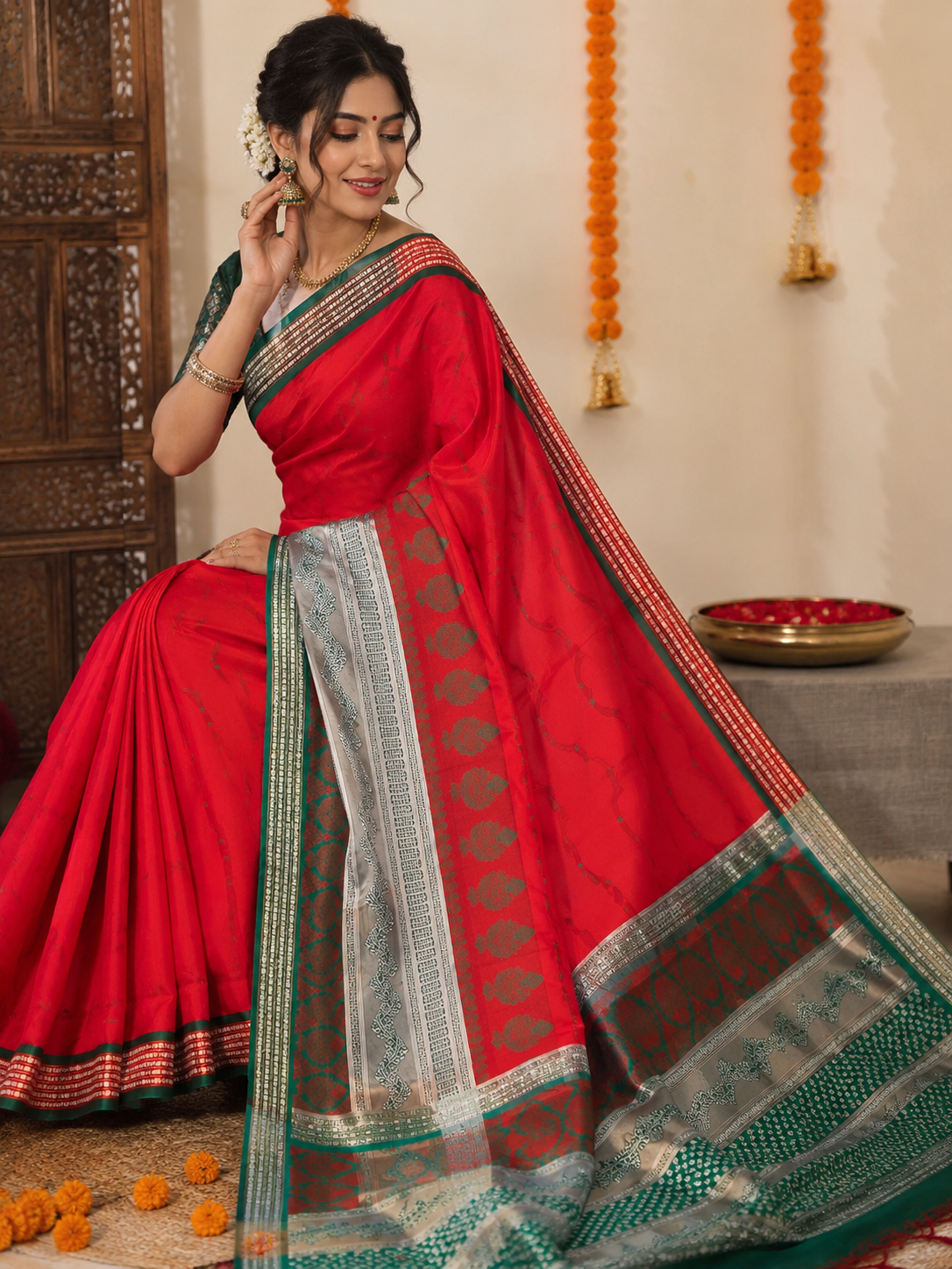 Bomkai Silk Saree with Blouse Piece | Traditional Odisha Saree | Elegant Ethnic & Festive Wear