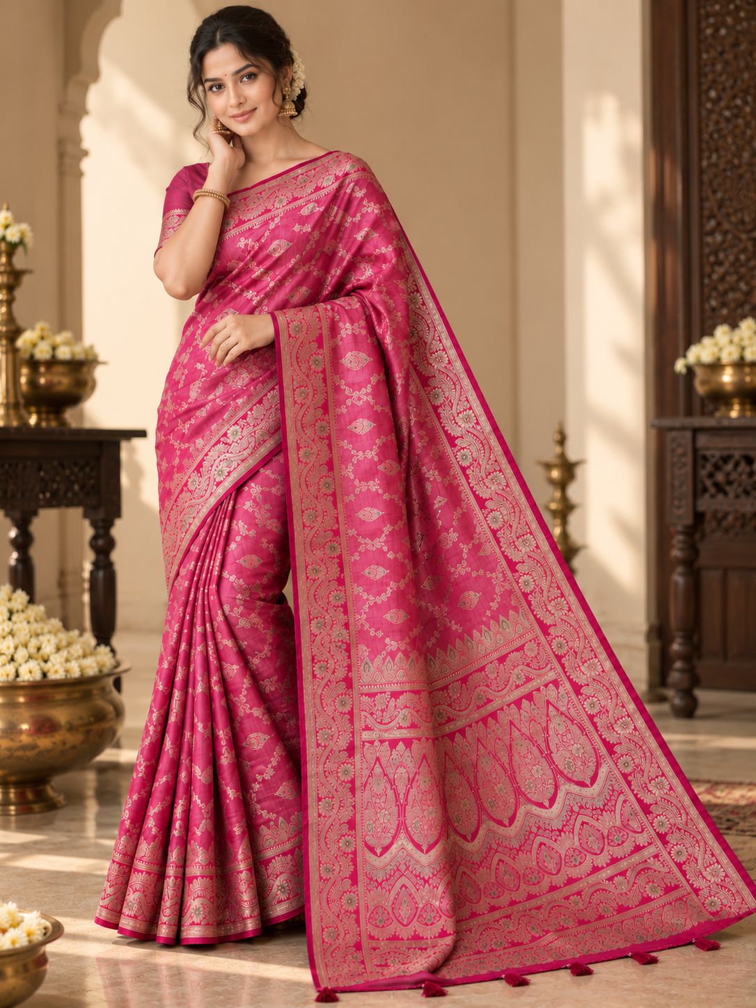 Mashru Silk Saree with Blouse Piece | Traditional Indian Silk Saree | Elegant Ethnic Wear