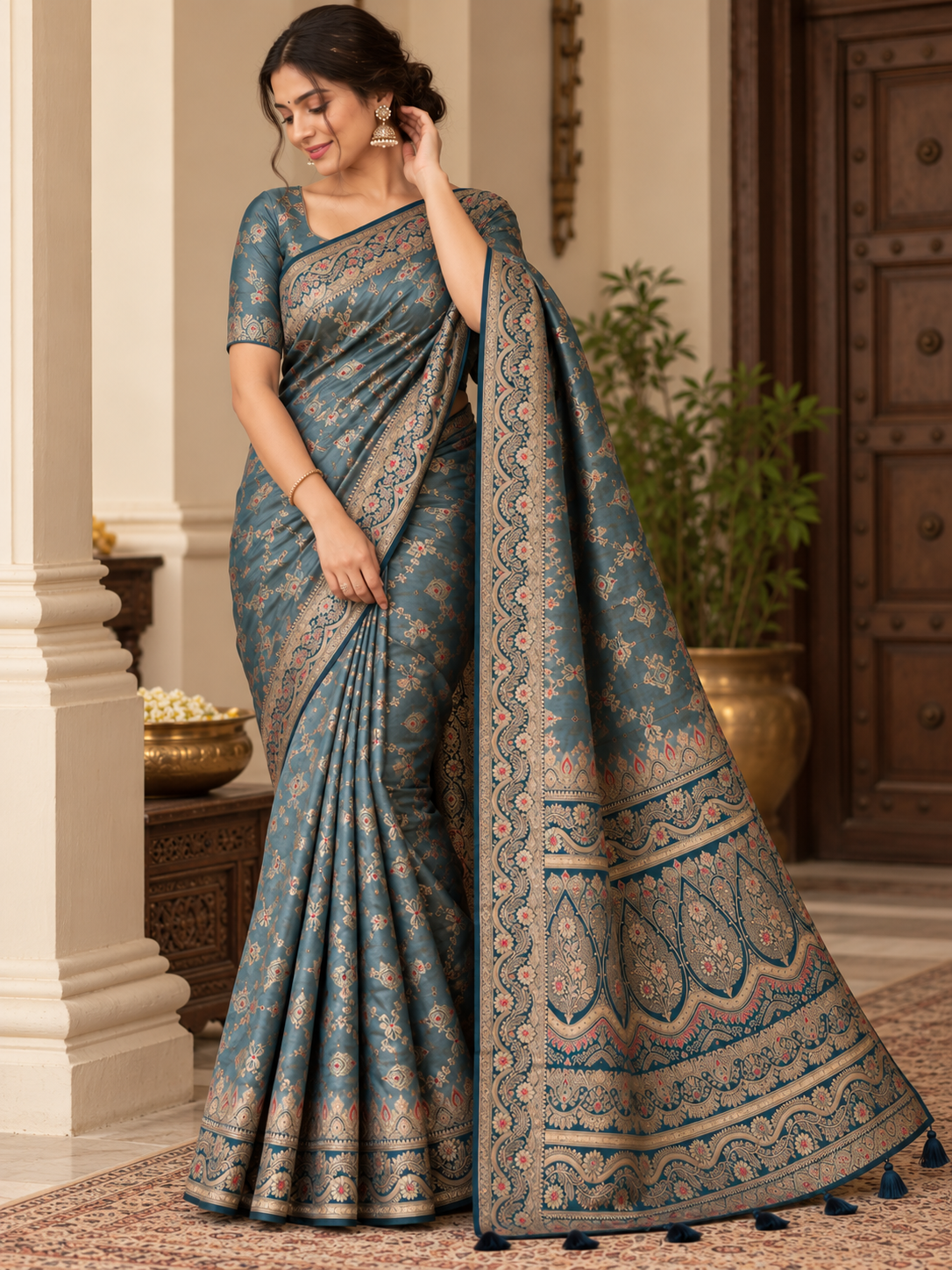Mashru Silk Saree with Blouse Piece | Traditional Indian Silk Saree | Elegant Ethnic Wear