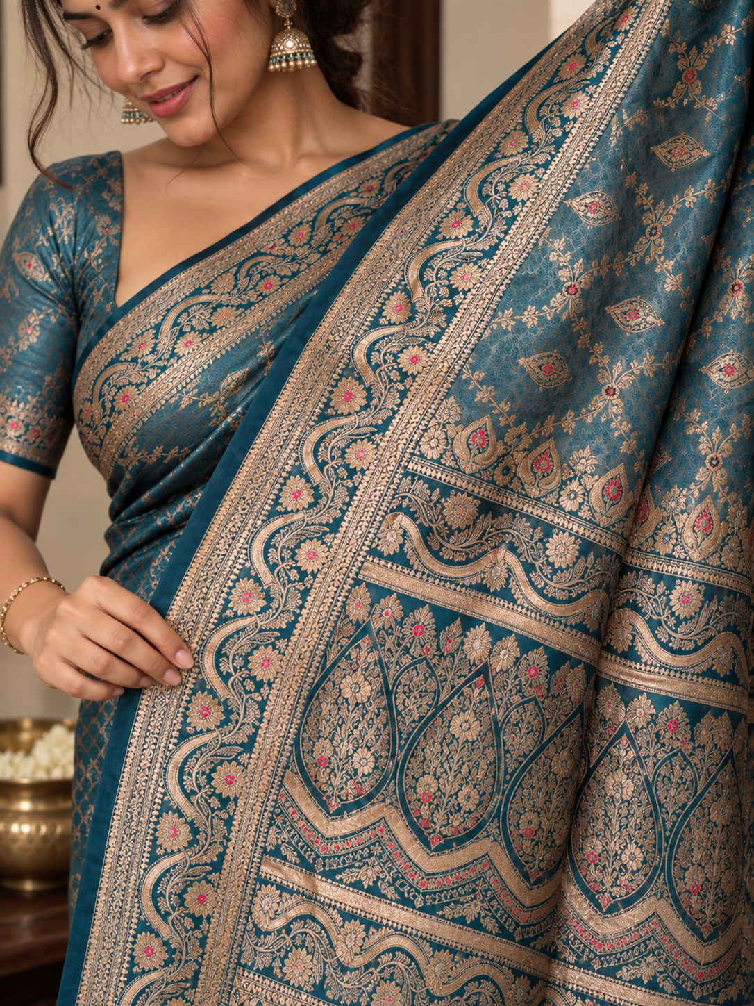 Mashru Silk Saree with Blouse Piece | Traditional Indian Silk Saree | Elegant Ethnic Wear