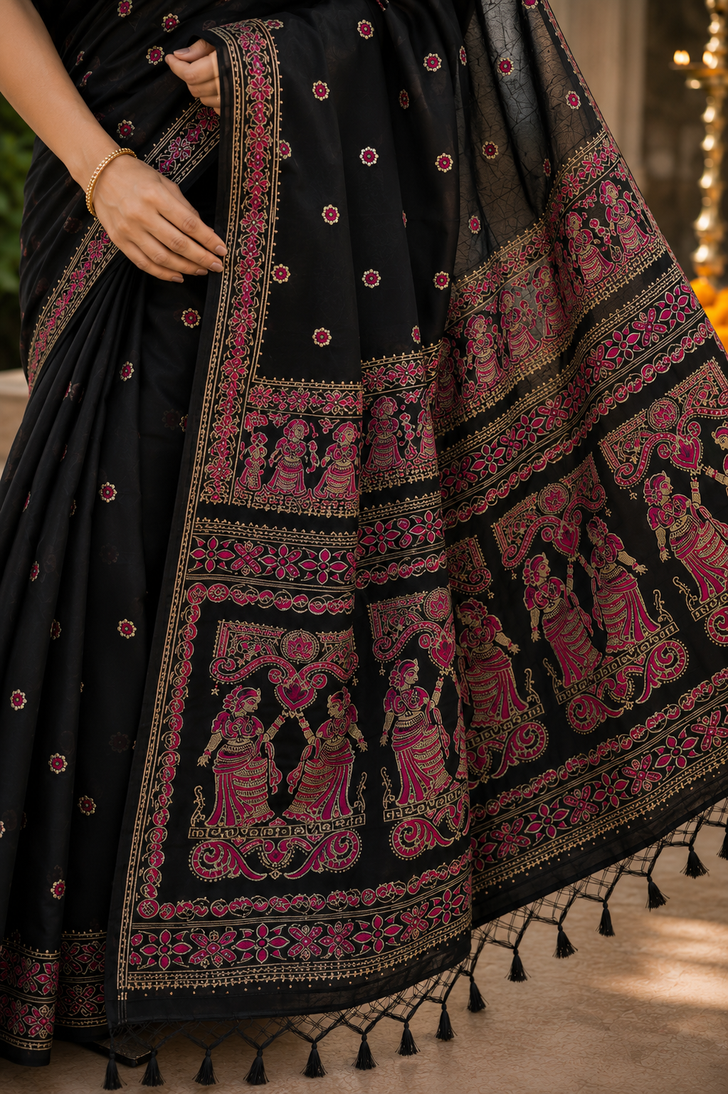 Swarnachari Silk Saree with Blouse Piece | Traditional Bengali Silk Saree | Elegant Festive & Wedding Wear