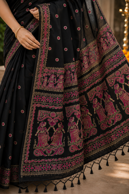 Swarnachari Silk Saree with Blouse Piece | Traditional Bengali Silk Saree | Elegant Festive & Wedding Wear