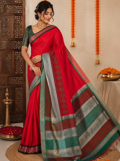 Bomkai Silk Saree with Blouse Piece | Traditional Odisha Saree | Elegant Ethnic & Festive Wear