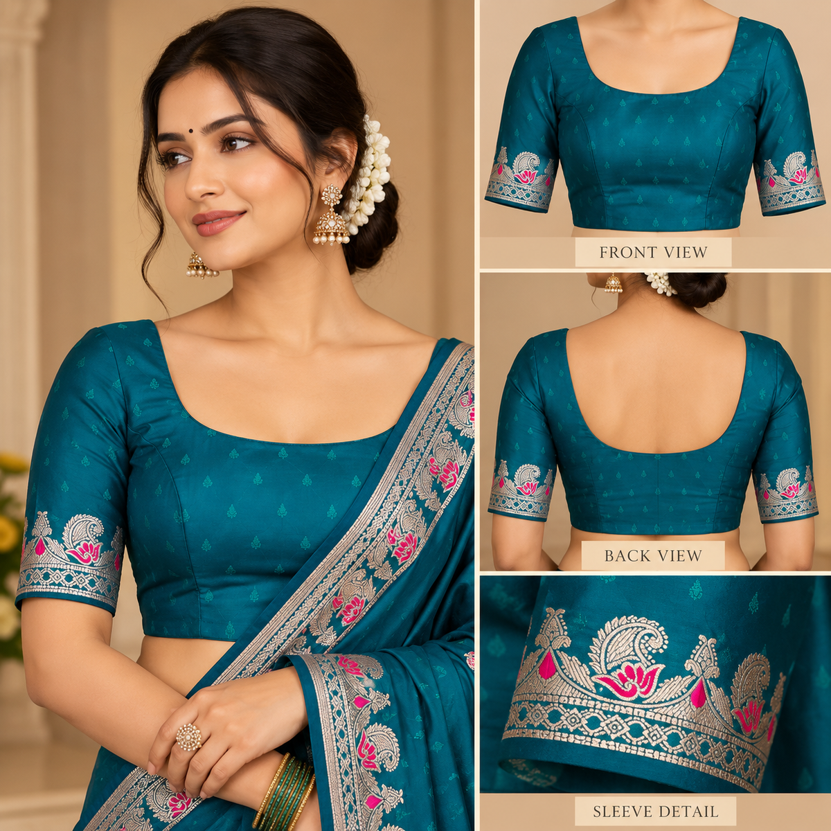 Swarnachari Silk Saree with Blouse Piece | Traditional Bengali Silk Saree | Elegant Festive & Wedding Wear