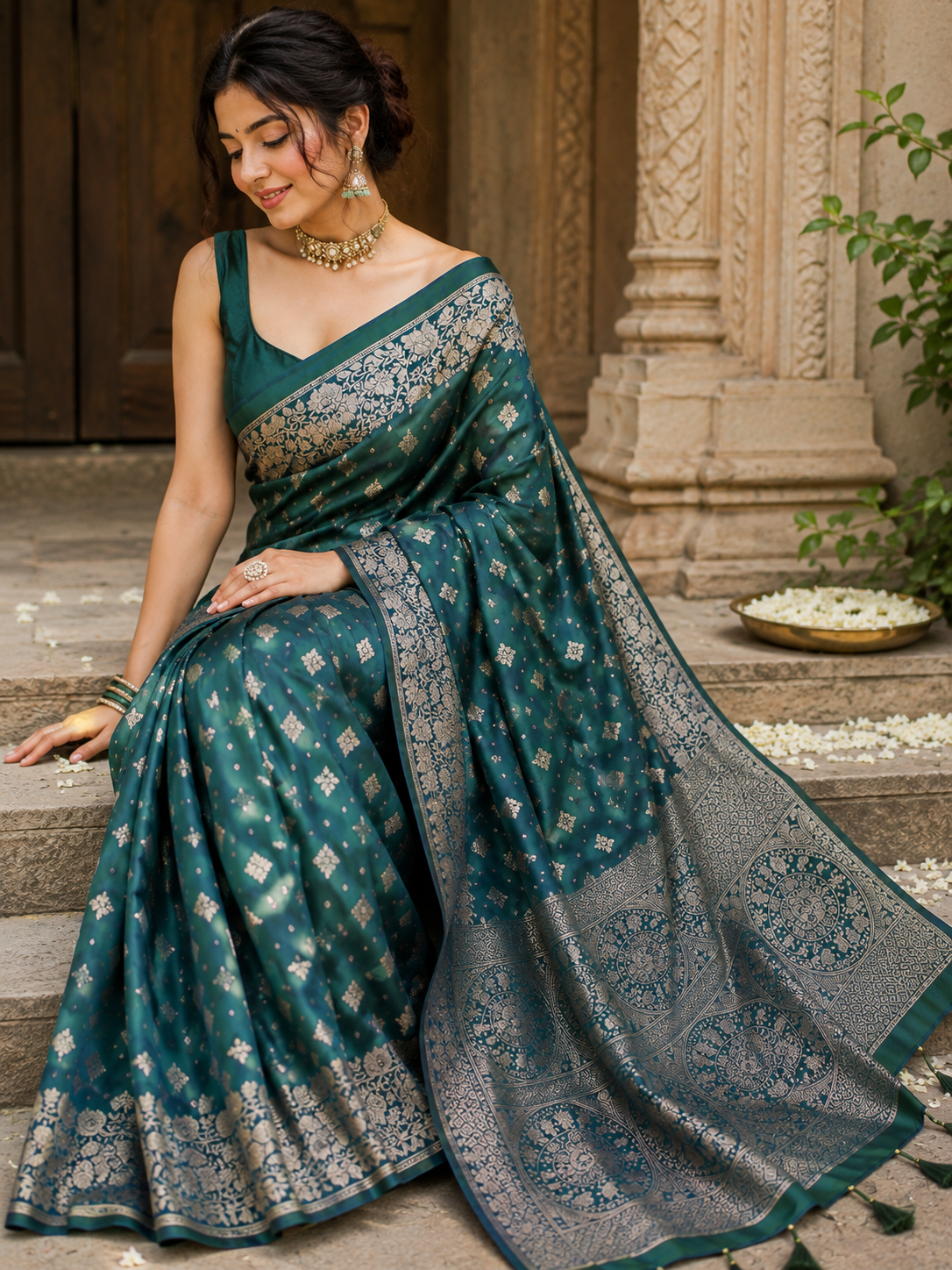 Bangalori Silk Saree with Blouse Piece | Elegant Traditional Indian Saree | Festive & Ethnic Wear