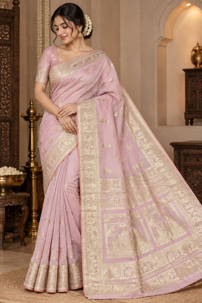 Baluchari Silk Saree with Blouse Piece | Traditional Bengali Saree | Elegant Ethnic, Festive & Wedding Wear