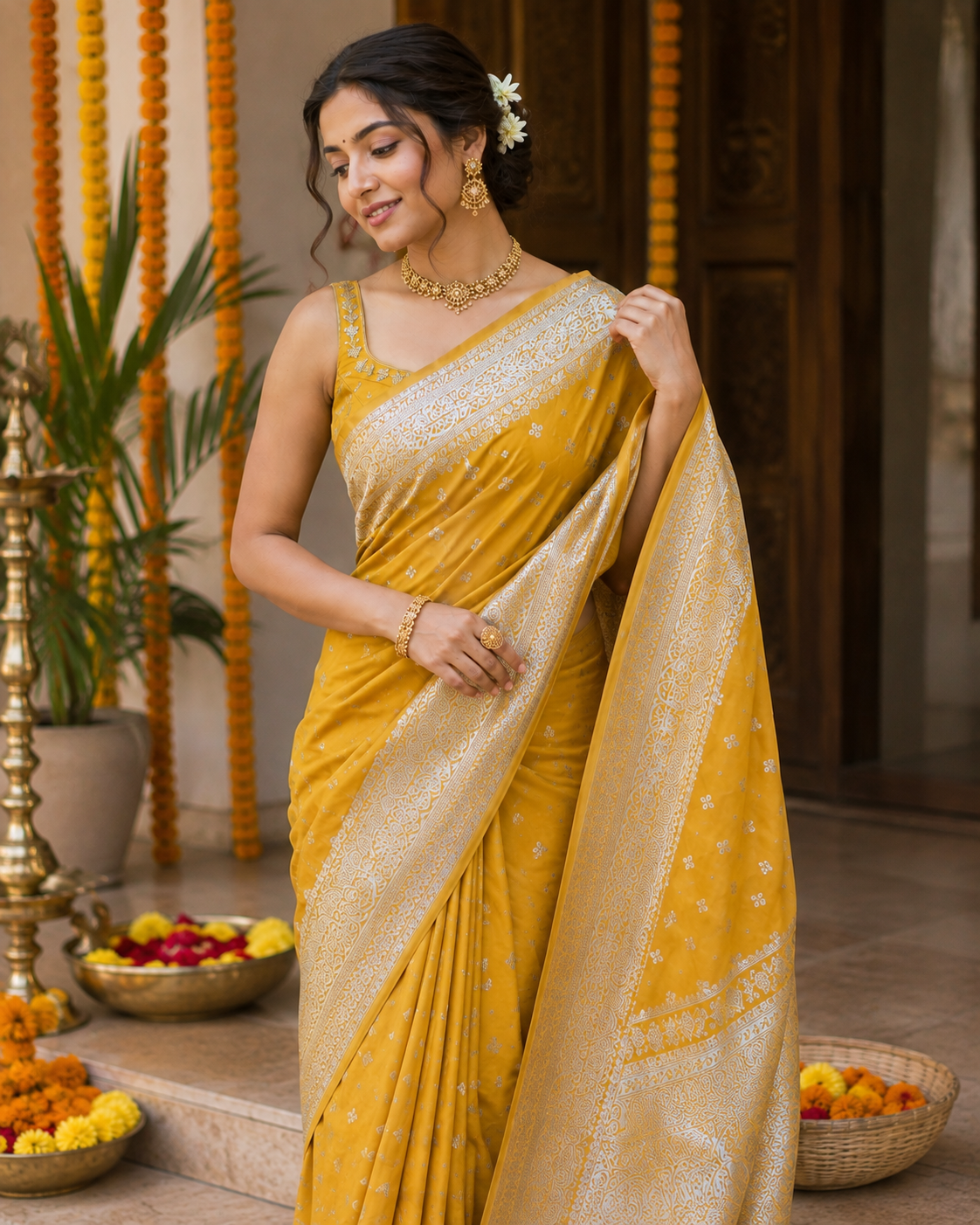 Bangalori Silk Saree with Blouse Piece | Elegant Traditional Indian Saree | Festive & Ethnic Wear