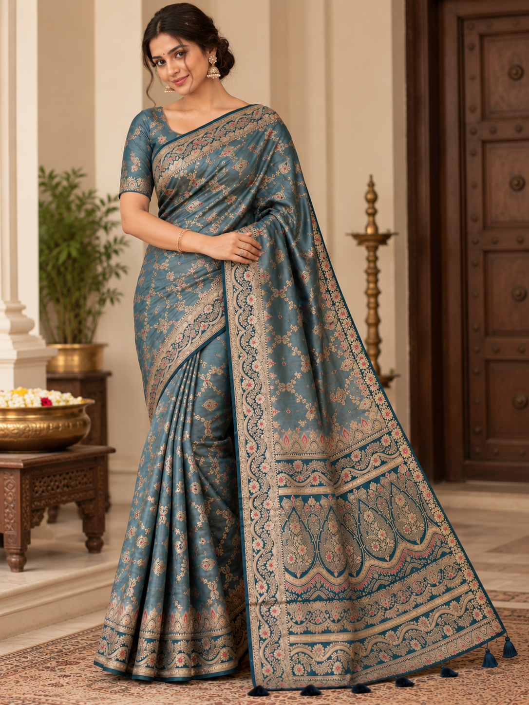 Mashru Silk Saree with Blouse Piece | Traditional Indian Silk Saree | Elegant Ethnic Wear