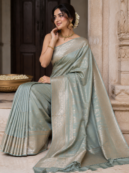 Katan Silk Saree with Blouse Piece | Traditional Indian Silk Saree | Elegant Ethnic Wear