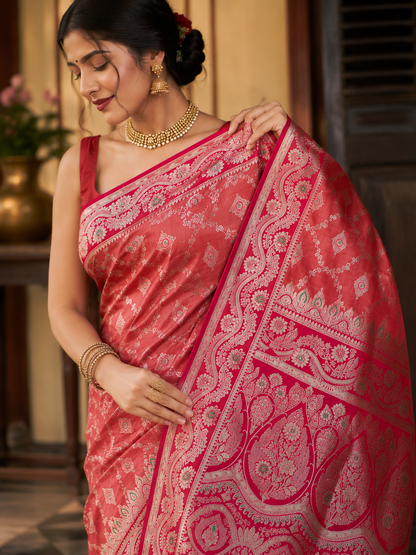 Mashru Silk Saree with Blouse Piece | Traditional Indian Silk Saree | Elegant Ethnic Wear