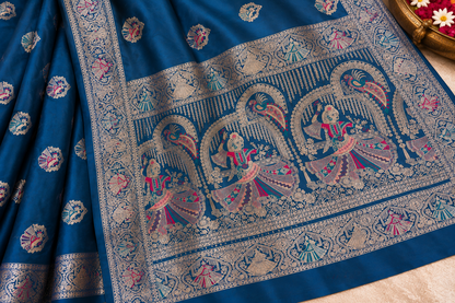 Nortuki Baluchari Saree with Blouse Piece | Traditional Bengali Silk Saree | Elegant Festive & Wedding Wear
